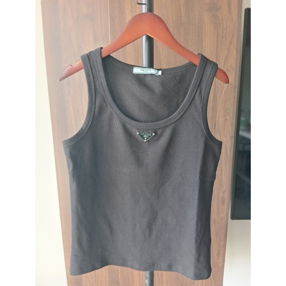 Prada Black Cropped Tank top sleeve